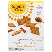 Simple Mills Seed & Nut Flour Honey Cinnamon Sweet Thins, 4.25 oz.