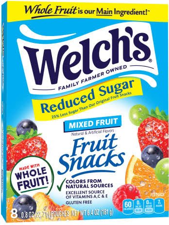 Welch's Reduced Sugar Mixed Fruit Fruit Snacks, 6.4 oz.