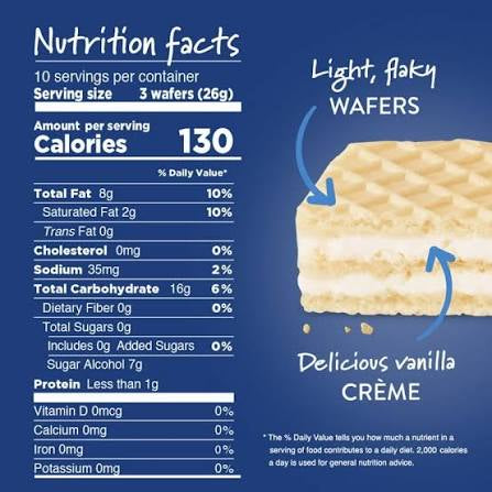 Voortman Bakery Zero Sugar Vanilla Wafers, 9 oz.