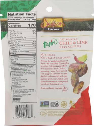 Setton Farms Tajin Chili & Lime Dry Roasted Pistachios, 5 oz.
