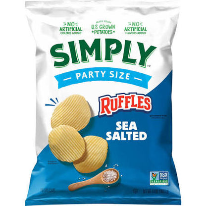 Ruffles Simply Sea Salted Potato Chips Party Size, 13 oz.