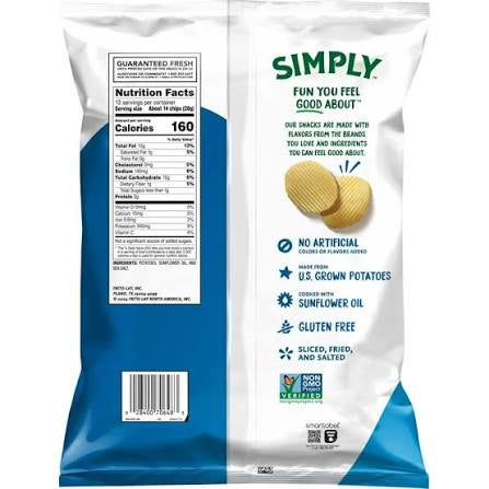 Ruffles Simply Sea Salted Potato Chips Party Size, 13 oz.