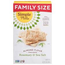 Simple Mills Almond Flour Crackers Rosemary & Sea Salt Family Size, 7 oz.