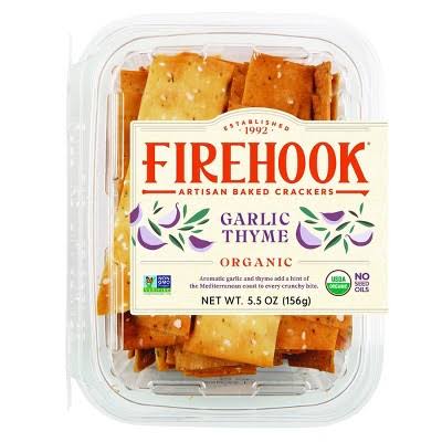 Firehook Organic Garlic Thyme Artisan Baked Crackers, 5.5 oz.