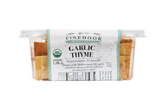 Firehook Organic Garlic Thyme Artisan Baked Crackers, 5.5 oz.