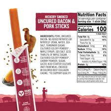 Vermont Smoke & Cure Hickory Smoked Uncured Bacon Mini Pork Sticks, 3 oz.