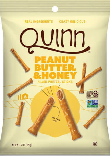 Quinn Peanut Butter & Honey Filled Pretzel Sticks, 6 oz.