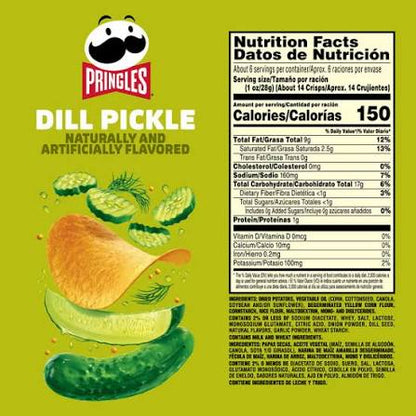 Pringles Dill Pickle Potato Crisps, 5.5 oz.