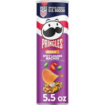 Pringles Spicy Loaded Nachos Potato Crisps, 5.5 oz.