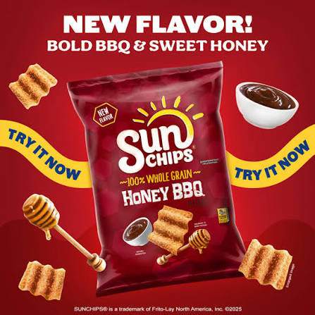 SunChips Whole Grain Snacks Honey BBQ Flavored, 7 oz.