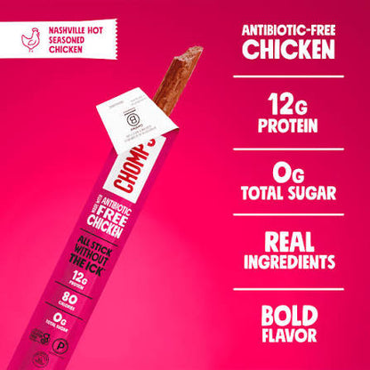 Chomps Antibiotic Free Nashville Hot Chicken Meat Stick, 1.15 oz.