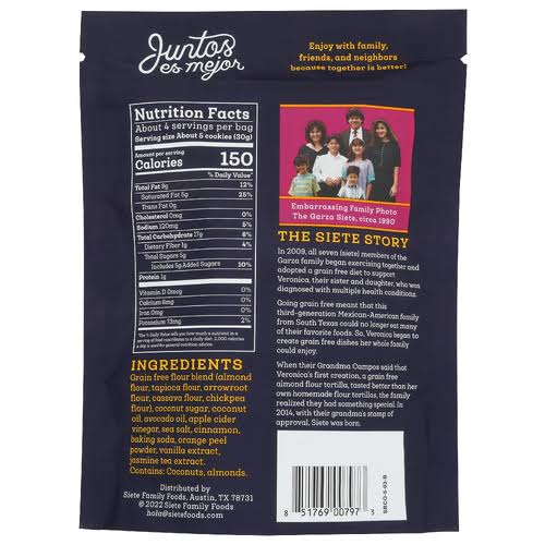 Siete Grain Free Mexican Shortbread Cookies, 4.5 oz.