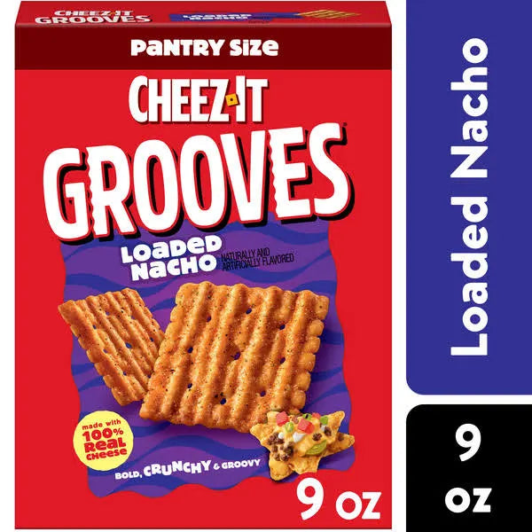Cheez-It Grooves Loaded Nacho Crunchy Snack Crackers, 9 oz.