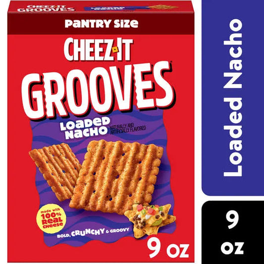 Cheez-It Grooves Loaded Nacho Crunchy Snack Crackers, 9 oz.