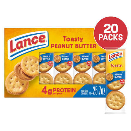 Lance Toasty Peanut Butter Sandwich Crackers, 20 ct.