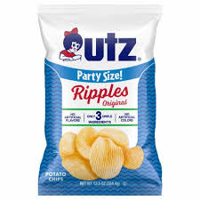 Utz Ripples Original Potato Chips Party Size, 12.5 oz.
