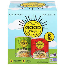 The Good Crisp Company Sour Cream & Onion/Classic Original Potato Crisps Variety Pack, 12.8 oz.