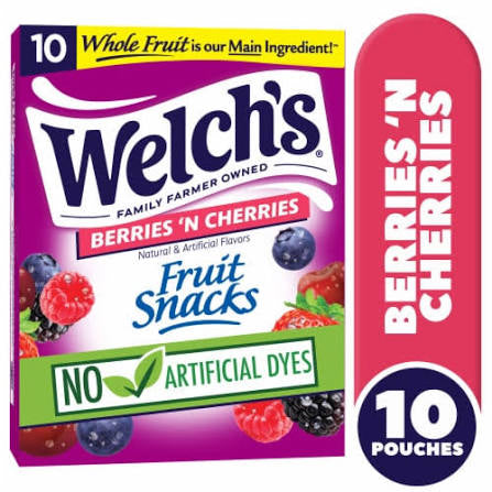 Welch's Berries 'N Cherries Fruit Snacks, 10 ct.