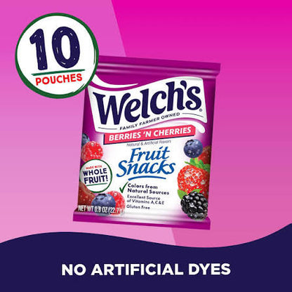 Welch's Berries 'N Cherries Fruit Snacks, 10 ct.