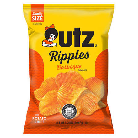 Utz Ripples Barbeque Flavored Potato Chips, 7.75 oz.
