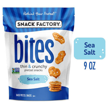 Snack Factory Sea Salt Thin & Crunchy Baked Pretzel Snacks, 9 oz.