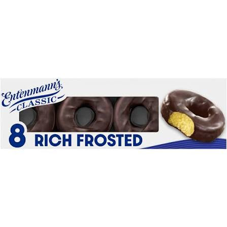 Entenmann's Rich Frosted Chocolate Donuts, 8 Count, 15 oz.