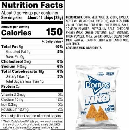 Doritos Simply NKD Cool Ranch Flavored Tortilla Chips, 9.25 oz.
