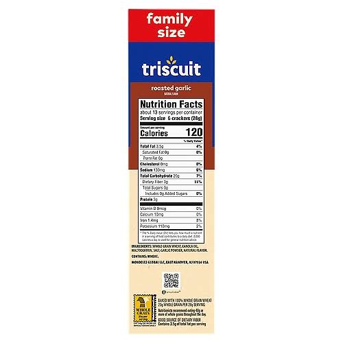 Triscuit Roasted Garlic Crackers Family Size, 12.5 oz.