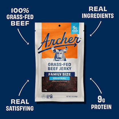 Archer Grass-Fed Mild Original Beef Jerky Family Size, 7 oz.