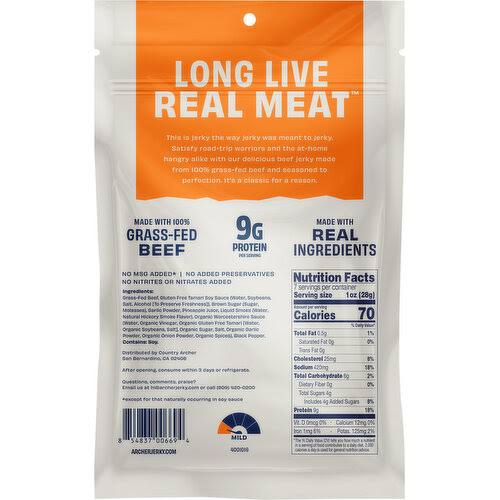 Archer Grass-Fed Mild Original Beef Jerky Family Size, 7 oz.