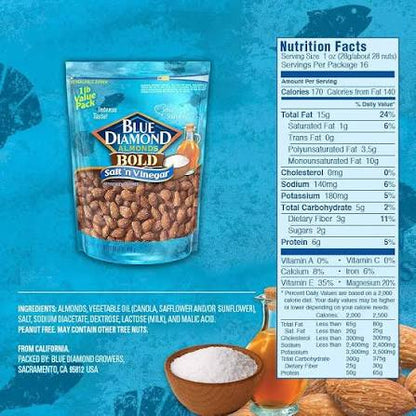 Blue Diamond Salt 'N Vinegar Almonds, 16 oz.
