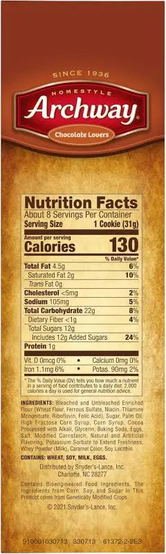 Archway Soft Dutch Cocoa Cookies, 8.75 oz.