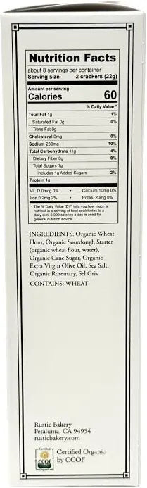 Rustic Bakery Organic Sourdough Rosemary & Olive Oil Flatbread, 6 oz.