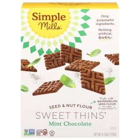 Simple Mills Sweet Thins Seed & Nut Flour Mint Chocolate, 4.25 oz.
