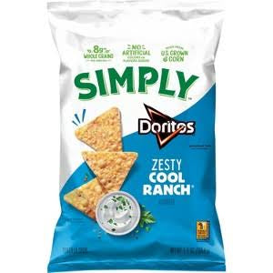 Doritos Simply Zesty Cool Ranch Flavored Tortilla Chips, 5.5 oz.