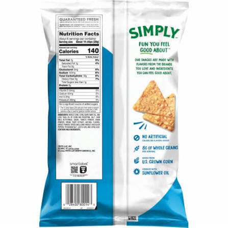 Doritos Simply Zesty Cool Ranch Flavored Tortilla Chips, 5.5 oz.