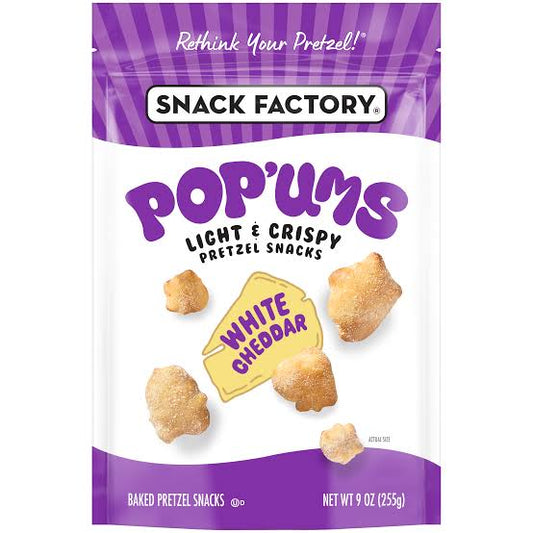 Snack Factory Pop'ums White Cheddar Baked Pretzel Snacks, 9 oz.