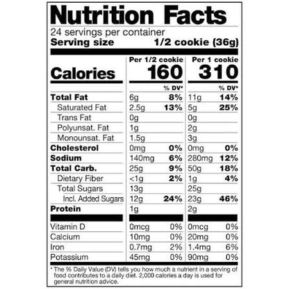 Little Debbie Oatmeal Creme Pies nutrition facts panel.