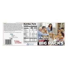 Back of Little Debbie Oatmeal Creme Pies Big Pack box with ingredients and nutrition facts.