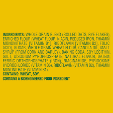 Ingredient and allergen information for belVita Crunchy Vanilla Mocha Breakfast Biscuits.