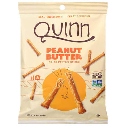 Quinn Peanut Butter Filled Pretzel Sticks, 6.5 oz. — front package view.