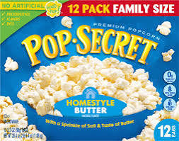Pop-Secret Premium Homestyle Butter Popcorn Family Size, 38.4 oz. — front package view.