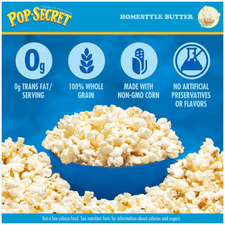 Pop-Secret Premium Homestyle Butter Popcorn Family Size, 38.4 oz. — additional product image 2.