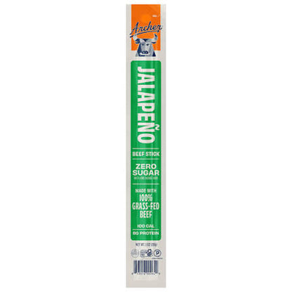 Archer Grass-Fed Jalapeno Beef Stick, 1 oz. — front package view.