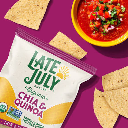 Late July Organic Thin & Crispy Chia & Quinoa Tortilla Chips, 10.1 oz. — additional product image 4.