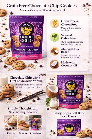 Siete Grain Free Chocolate Chip Cookies, 4.5 oz. — additional product image 4.