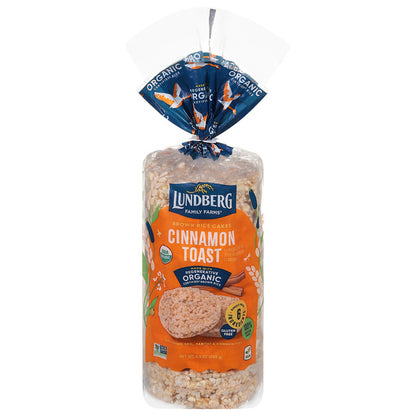 Lundberg Family Farms Cinnamon Toast Brown Rice Cakes, 8.9 oz. — front package view.