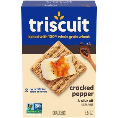 Triscuit Cracked Pepper & Olive Oil Crackers, 8.5 oz. — front package view.