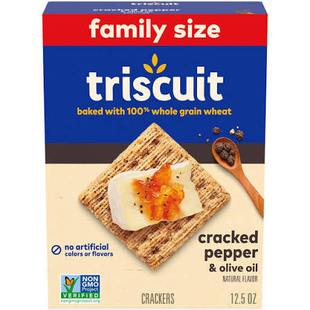 Triscuit Cracked Pepper & Olive Oil Crackers Party Pack, 12.5 oz. — front package view.