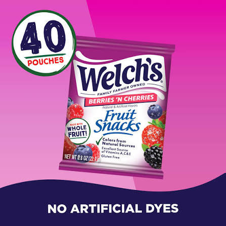 Welch's Berries 'N Cherries Fruit Snacks Family Size, 40 ct. — additional product image 2.